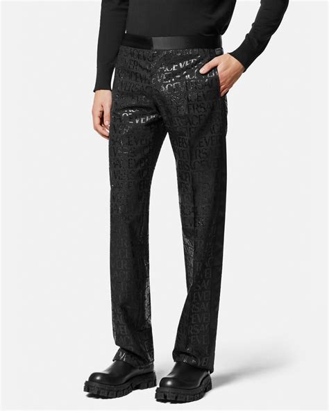 jacquard versace hose creme|versace jacquard trousers.